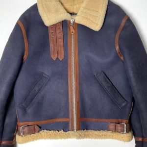 Avirex B-3 Purple Sheepskin Leather Shearling Jacket