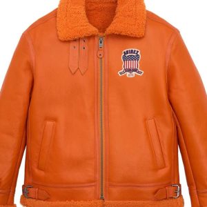 Avirex Icon B3 Shearling Orange Leather Bomber Jacket