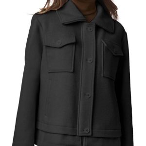 Bernardo Black Chest Pocket Coat