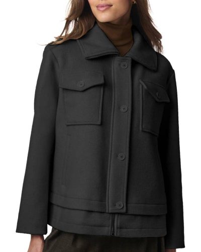 Bernardo Black Chest Pocket Coat