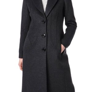 Bernardo Charcoal Tailored Wool Blend Coat