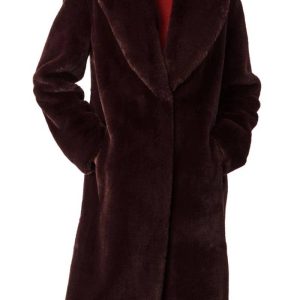 Bernardo Cherrywood Shawl Collar Faux Fur Coat