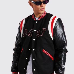 Dababy Black Varsity Jacket Med Muddar