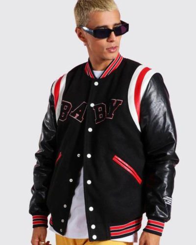 Dababy Black Varsity Jacket Med Muddar