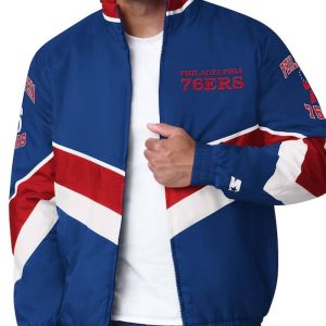 Philadelphia 76ers Captain Royal Varsity Satin Jacket