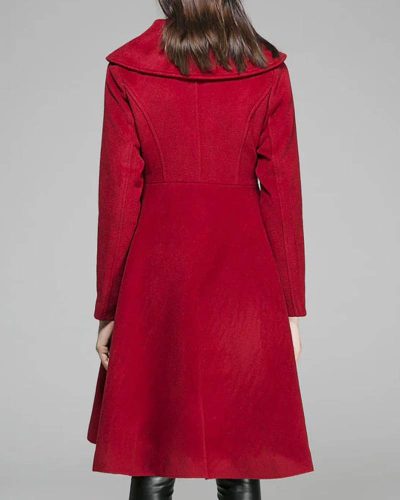 Women’s Feminine Swing Fit And Flare Wool Coat