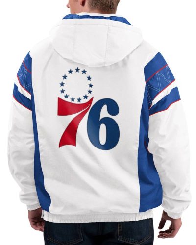 Home Team Philadelphia 76ers White Half-zip Jacket
