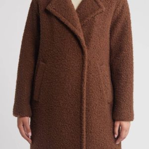Bcb Generation Coffee Walker Notch Lapel Longline Bouclé Coat