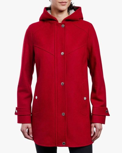Women’s Zip Front Wool Sherpa Hooded Coat