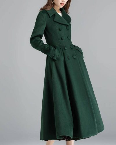 Women’s Vintage Inspired Swing Double Breasted Wool Coat