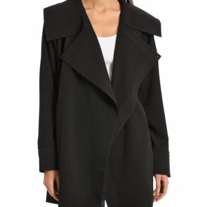Avec Les Filles Black Drape Trench Coat