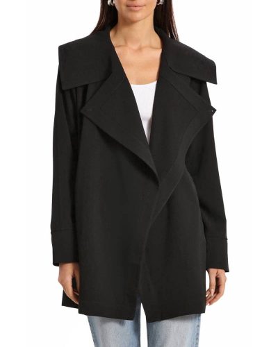Avec Les Filles Black Drape Trench Coat