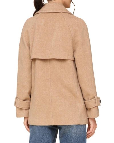 Avec Les Filles Camel Relaxed Swing Peacoat