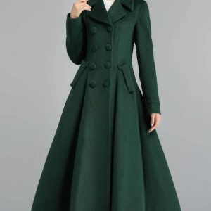 Women’s Vintage Inspired Swing Double Breasted Wool Coat