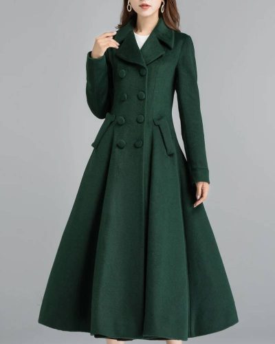 Women’s Vintage Inspired Swing Double Breasted Wool Coat