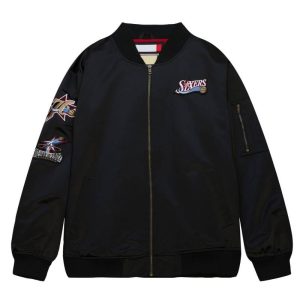 Philadelphia 76ers Vintage Logo Lightweight Satin Jacket