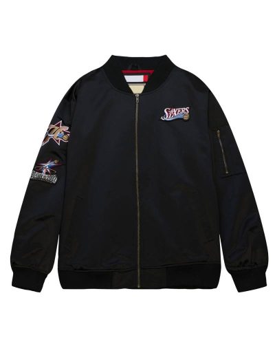Philadelphia 76ers Vintage Logo Lightweight Satin Jacket