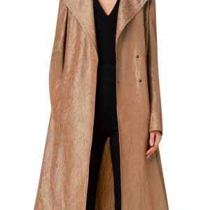 Akris Punto Beige Water Repellent Crushed Taffeta Coat