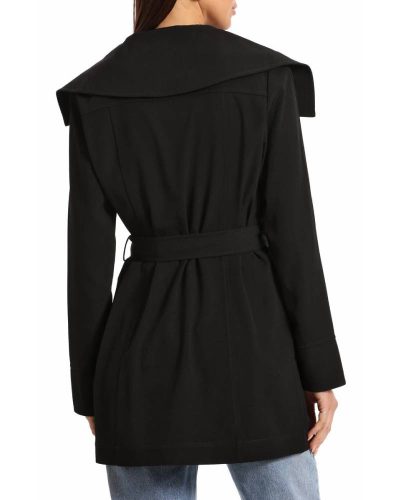 Avec Les Filles Black Drape Trench Coat