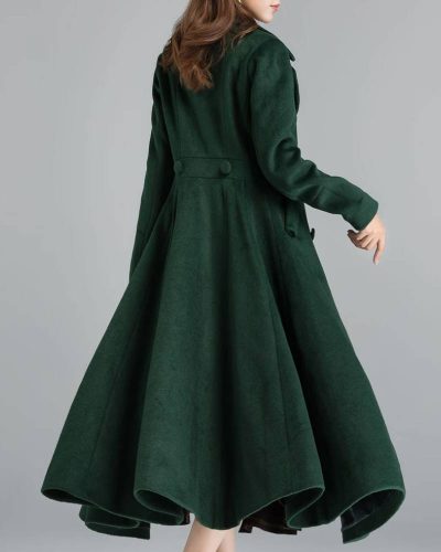 Women’s Vintage Inspired Swing Double Breasted Wool Coat