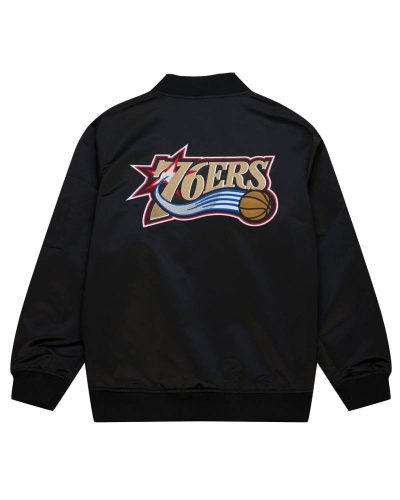 Philadelphia 76ers Vintage Logo Lightweight Satin Jacket