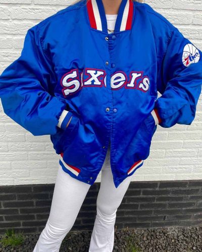 Royal Philadelphia 76ers Bomber Jacket