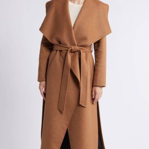 Bcbg Toffee Scarlet Long Wrap Coat