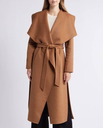 Bcbg Toffee Scarlet Long Wrap Coat