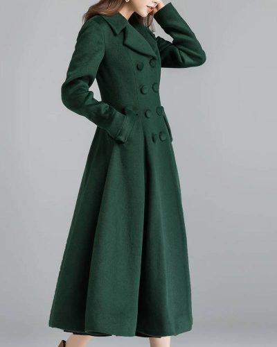 Women’s Vintage Inspired Swing Double Breasted Wool Coat