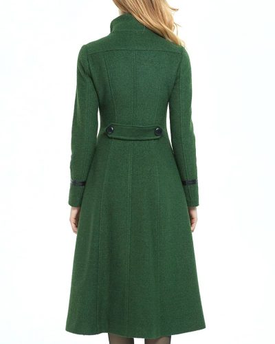 Women’s Green Military Style Wool Coat