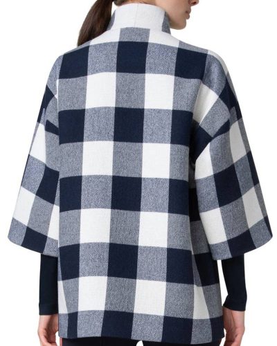 Akris Punto Buffalo Check Felted Car Coat