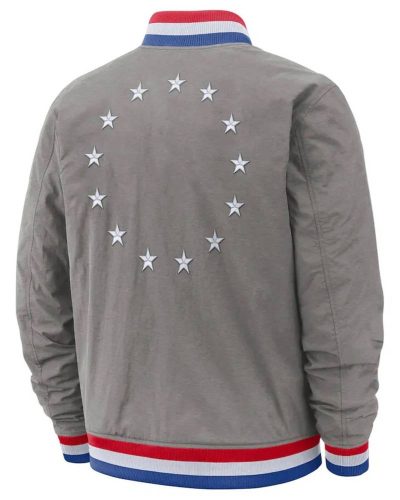 Philadelphia 76ers City Edition Courtside Gray Bomber Jacket