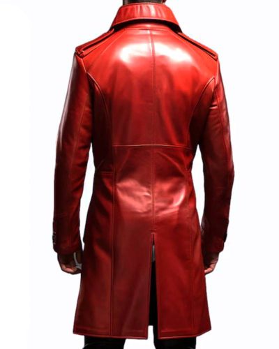 Men’s Designer 100% Red Real Leather Coat