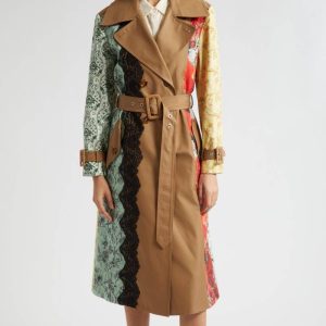 Alice + Olivia Keith Lace Trim Trench Coat