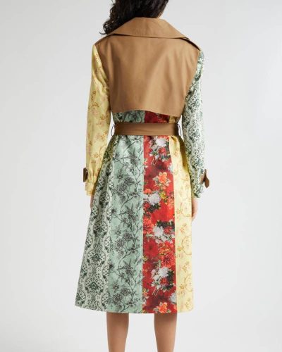Alice + Olivia Keith Lace Trim Trench Coat