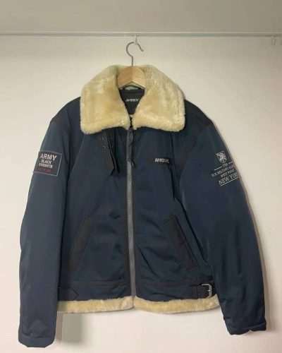 Avirex Army West Point Black Knights Navy Blue B-3 Bomber Jacket