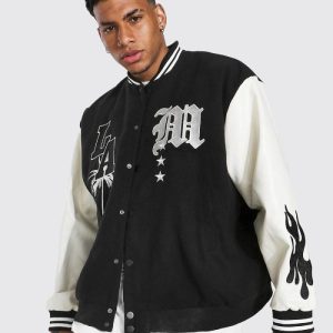 Oversized La Varsity Jacket