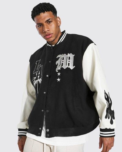 Oversized La Varsity Jacket