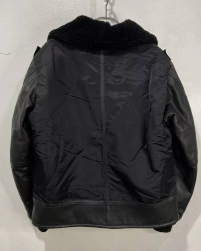 Avirex B-3 Black Leather Boa Jacket