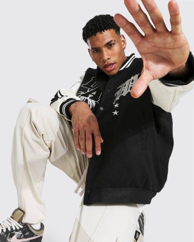 Oversized La Varsity Jacket