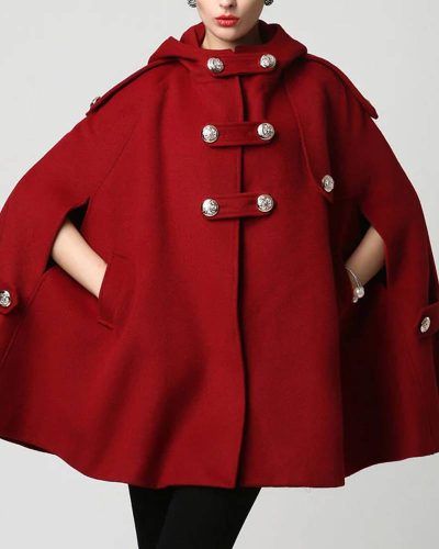 Women’s Classic Wool Hooded Cape