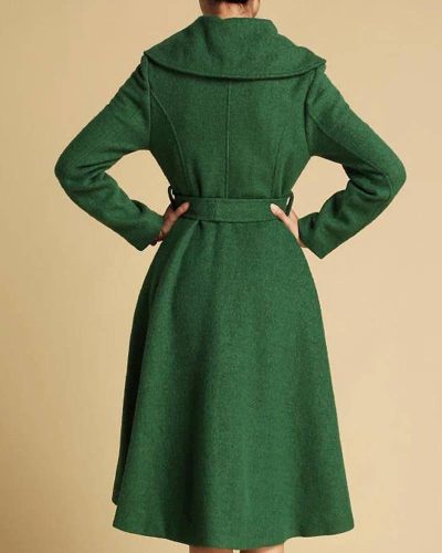 Women’s Feminine Swing Fit And Flare Wool Coat