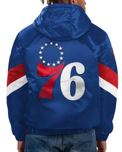 Force Play Ii Philadelphia 76ers Half-zip Hooded Jacket