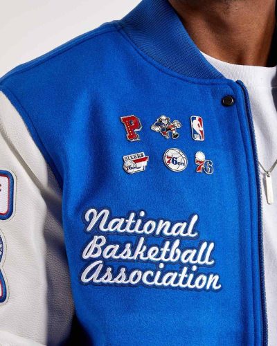 Mash Up Philadelphia 76ers Royal Varsity Jacket