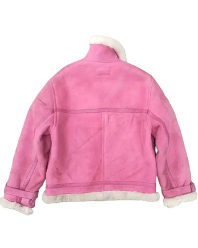 B-3 Rare Pink Leather Bomber Flight Jacket