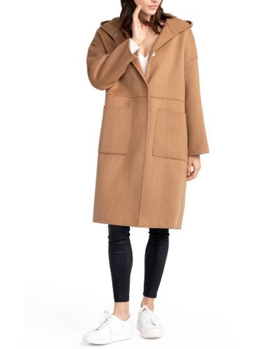 Belle & Bloom Sunday Morning Hooded Wool Blend Coat