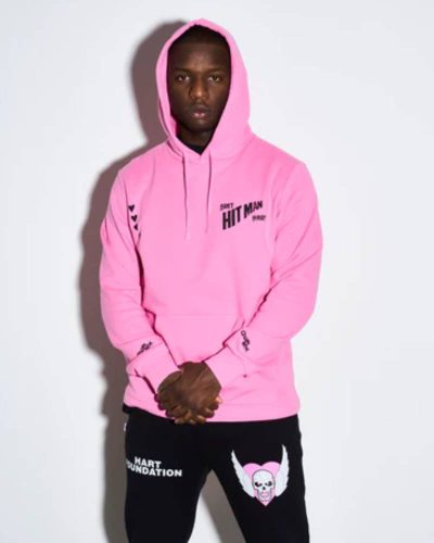 Bret Hart Pink Fleece Hoodie