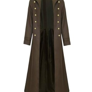 Victorian Steampunk Gothic Medieval Brown Coat