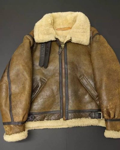Avirex B-3 Brown Shearling Leather Flight Jacket