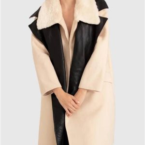 Belle & Bloom Watch Me Go Oversized Leather Trimmed Coat